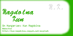 magdolna kun business card